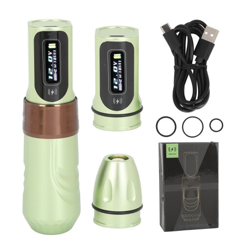 (Green) Draadloze tattoo pen 2000mAh groen