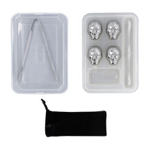 4 Pcs Skull Stainless Steel Ice Cubes Fast Cooling Reusable