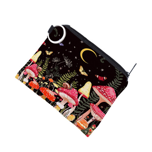 Cute Mushroom Pattern Coin Purse Card Holder and Keychain Great 2