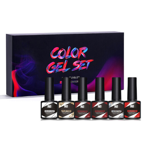6 Farben Gel Nagellack Set UV/LED abwaschbar