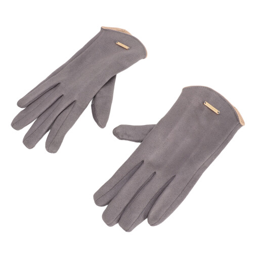 (Gray) Damen Winterhandschuhe aus Wildleder Touchscreen Warm Grau 2
