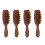 (Brown) 4x Silikon-Kopfmassagebürste für Shampoo, lang 1