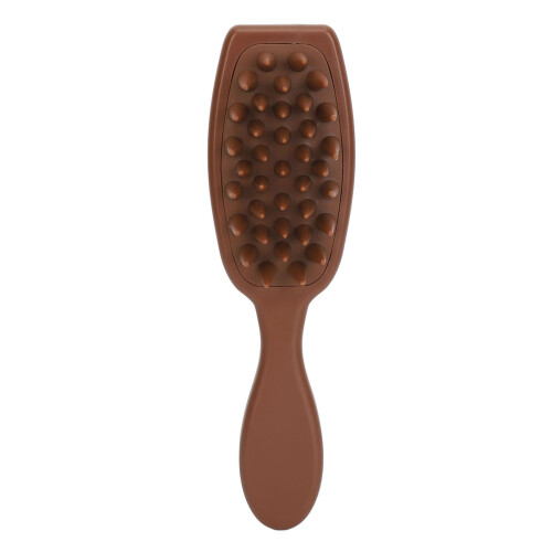 (Brown) 4x Silikon-Kopfmassagebürste für Shampoo, lang 1