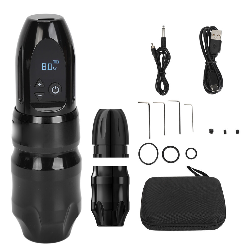 (Black) Wireless Tattoo Pen 2400Mah Rotary Machine With Rca Connector Black 461605354422