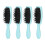 (Blue Handle Black Teeth) 4x Kopfhaut-Massagebürste Silikon weich 1