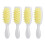 (White Handle Yellow Teeth) 4x Kopfhaut-Massagebürste Silikon weich 1