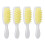 (White Handle Yellow Teeth) 4x Kopfhaut-Massagebürste Silikon weich 2