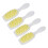 (White Handle Yellow Teeth) 4x Kopfhaut-Massagebürste Silikon weich 5