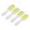 (White Handle Yellow Teeth) 4x Kopfhaut-Massagebürste Silikon weich 3