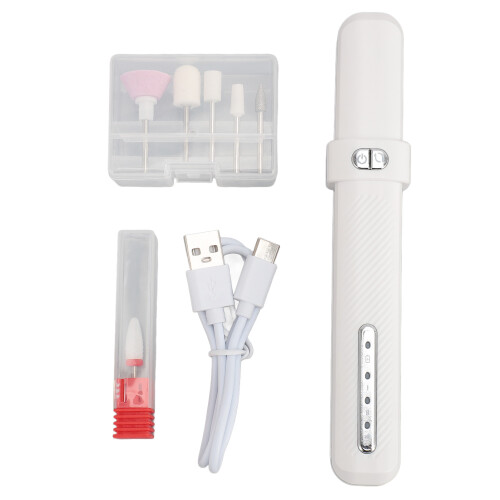Electric Nail Drill High Speed USB Rechargeable 6 Heads
