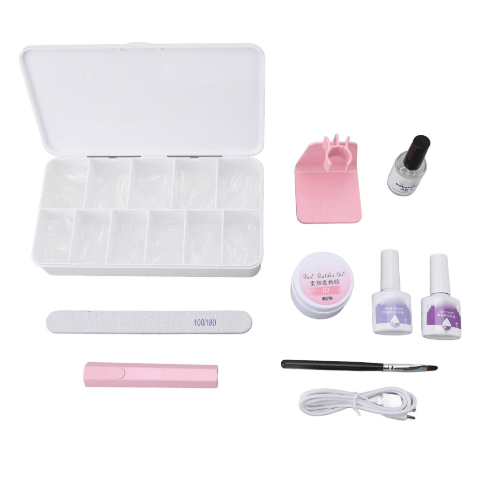 Nail Extension Set UV Lamp 550PCS Almond Tips Base Coat