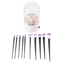 10x Black Spiral Makeup Brush Set