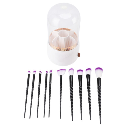 10x Black Spiral Makeup Brush Set