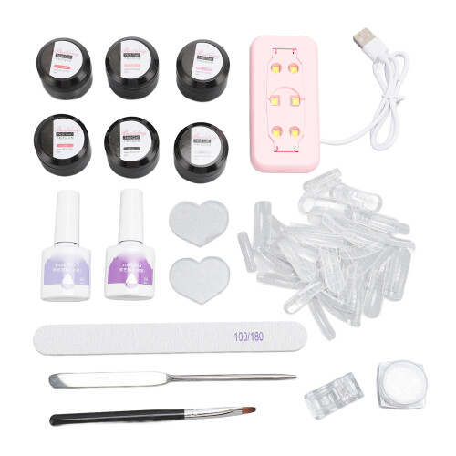 Nagelverlängerungs-Set UV-Lampe Basislack Glitzer