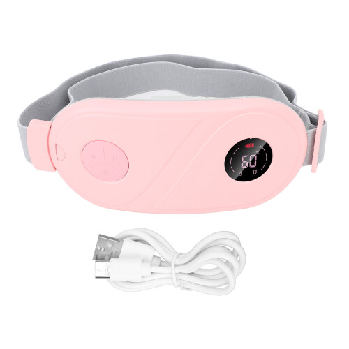 (Pink) Menstrual Heating Pad mit Vibration, 3 Temp, wiederaufladbar