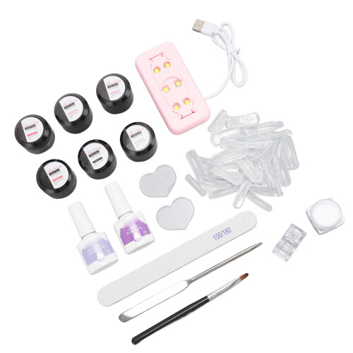 Nagelverlängerungs-Set UV-Lampe Basislack Glitzer 2