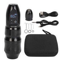 (Black) 2400mAh draadloos tattoo set 4mm