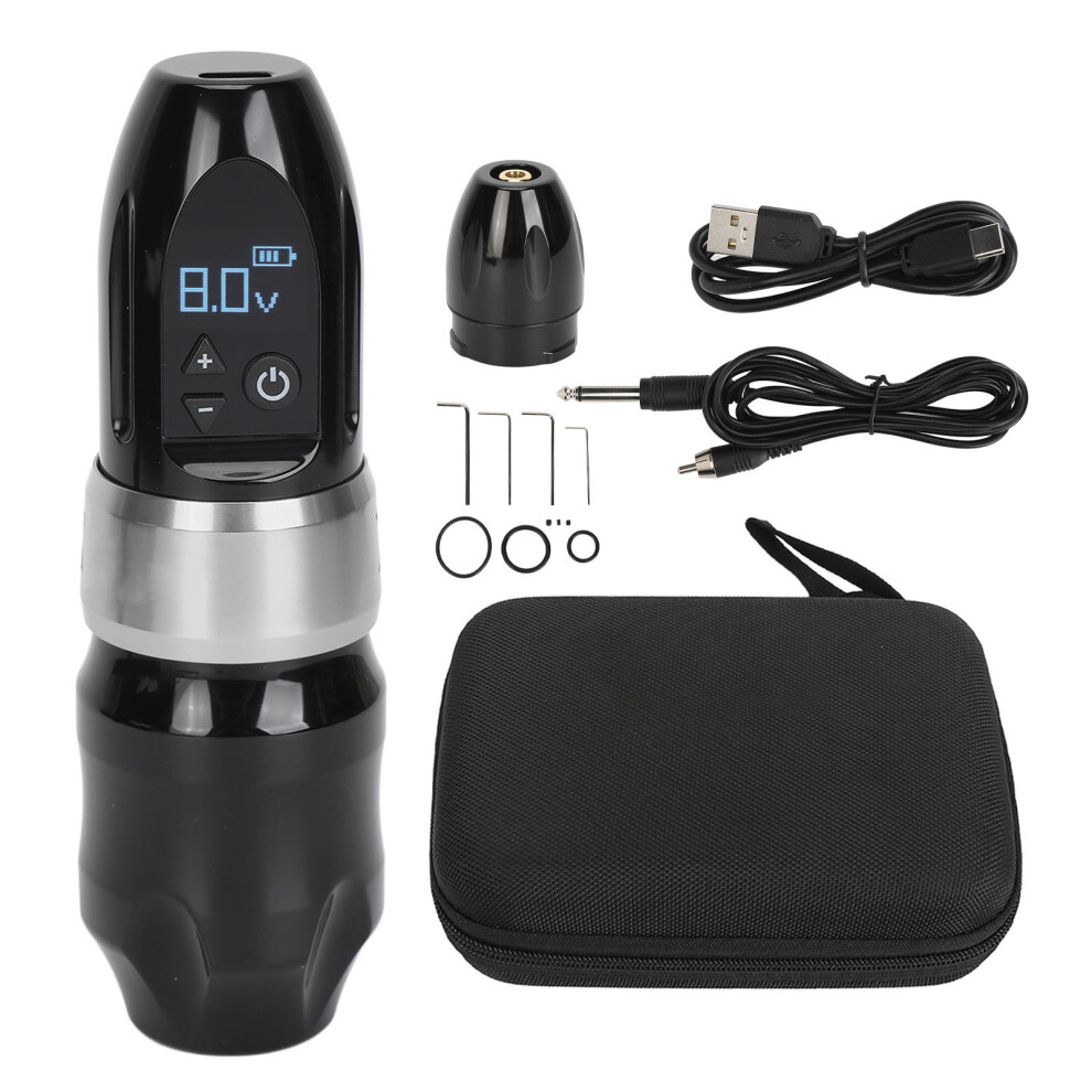 Silver (Silver) 2400Mah Rotary Wireless Tattoo Kit 4Mm Stroke Liner Shader