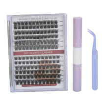 (C+D 12 Rows 144 Clusters) Wimpernverlängerungs-Kit 2-in-1 Volumen 10ml C+D 12 Reihen