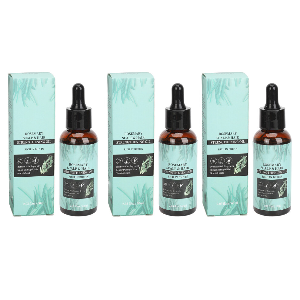 3pcs 60ml Rosemary Hair Oil Prevent Loss Strengthen Growth
