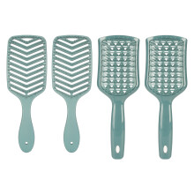 2PCS Diamond V Shaped Hollow Comb Curved Paddle Detangling Brush