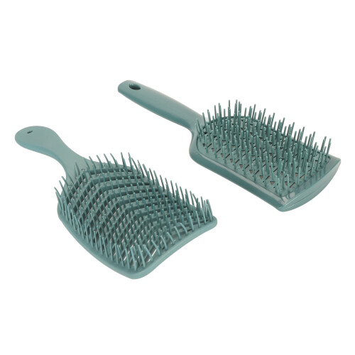2PCS Diamond V Shaped Hollow Comb Curved Paddle Detangling Brush 1