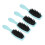 (Blue Handle Black Teeth) 4x Kopfhaut-Massagebürste Silikon weich 5