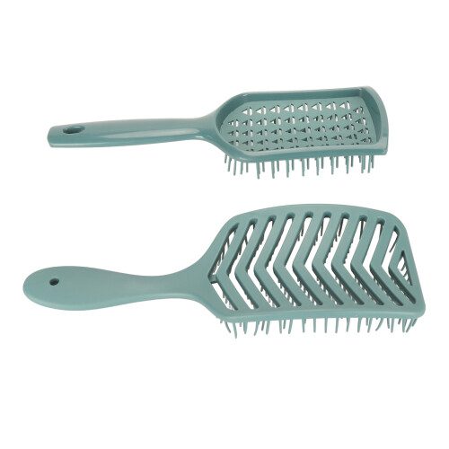 2PCS Diamond V Shaped Hollow Comb Curved Paddle Detangling Brush 2