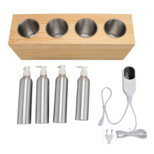 (Europe Plug Wood Grain) Massageöl-Wärmer 4 Löcher Konstanttemperatur USA Holz