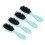 (Blue Handle Black Teeth) 4x Kopfhaut-Massagebürste Silikon weich 3