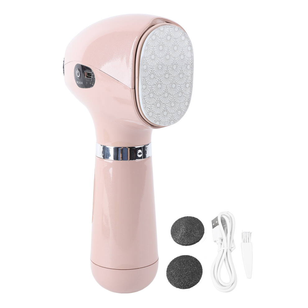 (Roseate) Electric Foot Grinder 2Pcs Head Usb Rechargeable Callus Remover Black 461605307404