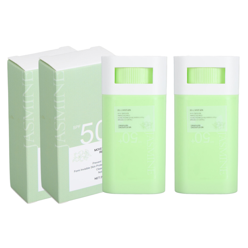 2pcs 20g SPF50+ Sunscreen Stick UVA UVB Moisturizing Jasmine
