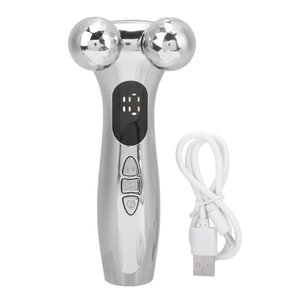 Silver (Silver) 4D Face Massager Roller Skin Lifting Tightening Eyes Face Body