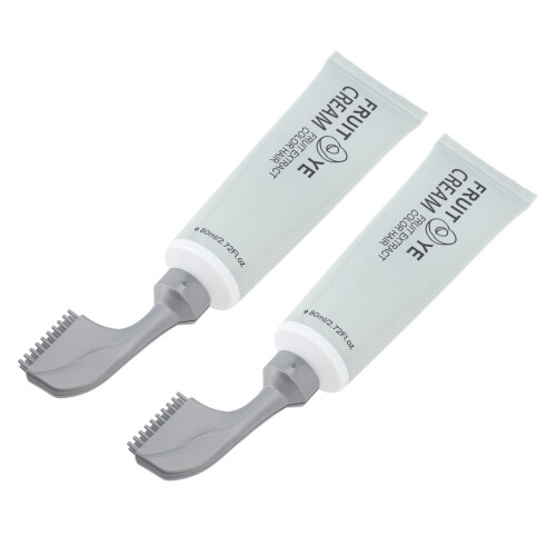 2x Pflanzen-Farbcreme Grauabdeckung 80ml mit Kamm 2