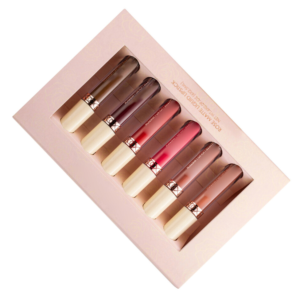 HANDAIYAN 6 Colors Matte Lip Gloss Set Moisturizing Long-lasting