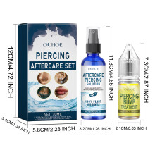 OUHOE Piercing Aftercare Set 60ml Liquid 10ml Bump Removal Drops