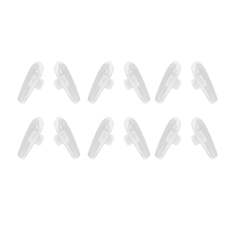 Inoomp 12Pairs Silicone Nose Pads For Eyeglasses Anti-Slip White Soft Cushion