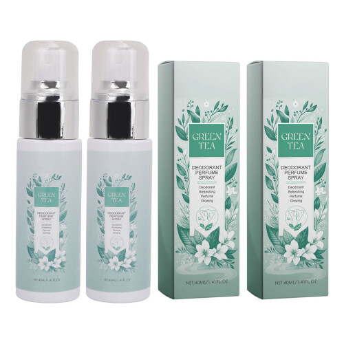 2x 40ml Grüner Tee Deo Spray Reduziert Schweiß & Geruch