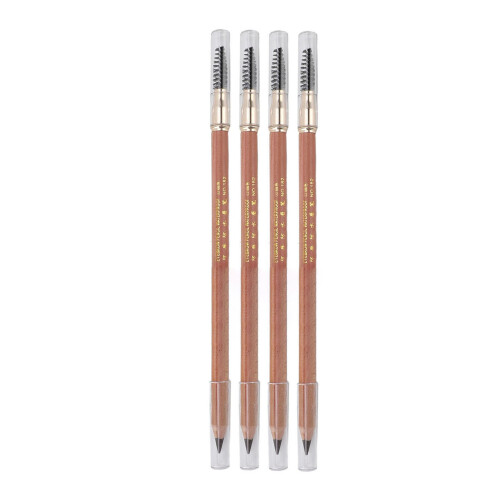 (Coffee) 4st Double Head Waterproof Eyebrow Pencil Grey Brown