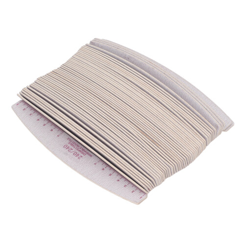 50st 240/240 Grit Half Moon Nail File Heavy Duty