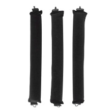 (Black) 3x Haargummis Ohne Hitze, Über Nacht, Schwarz