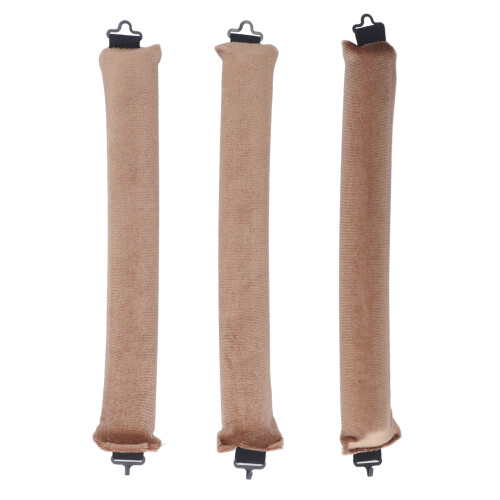 (Khaki) 3x Heatless Curling Headband Zwart