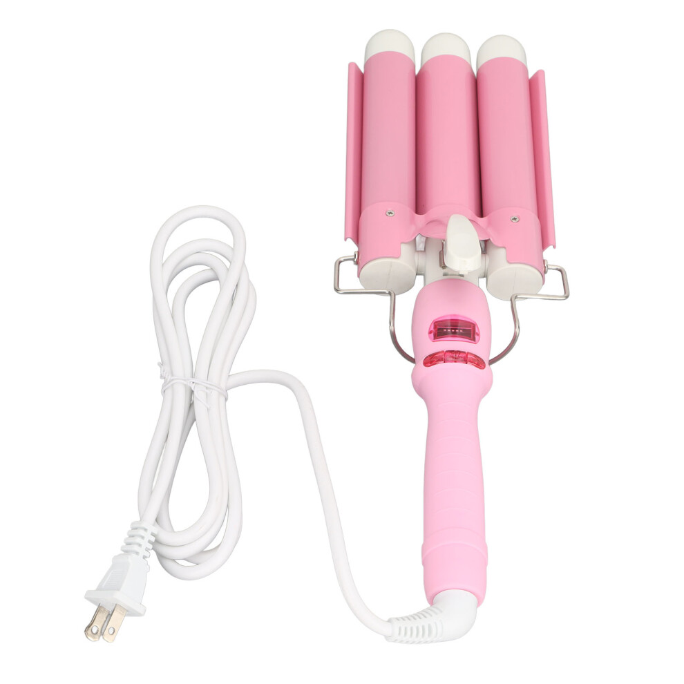 Pink ( 28Mm) Electric Curling Iron 3 Barrel Fast Heating 110-240V
