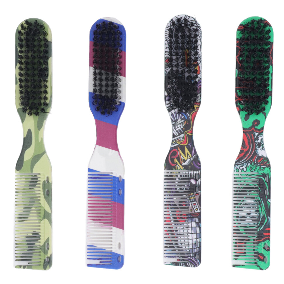 Unisex Light 4Pcs 2 In 1 Barber Fade Brush With Comb Styling Tool