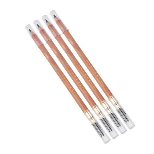 (Deep Black) 4st Double Head Waterproof Eyebrow Pencil Grey Brown 2