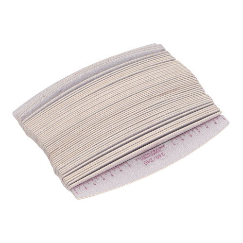 50st 240/240 Grit Half Moon Nail File Heavy Duty 2