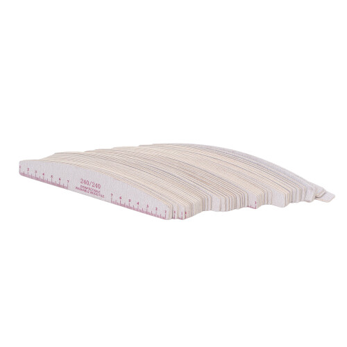 50st 240/240 Grit Half Moon Nail File Heavy Duty 1