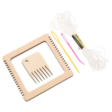 1 Set Vävstolssats Mini Vävmaskin Med Lappningsverktyg