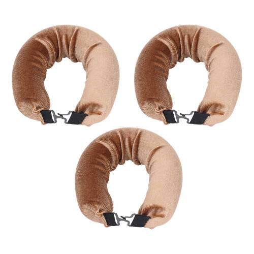 (Khaki) 3x Heatless Curling Headband Zwart 2