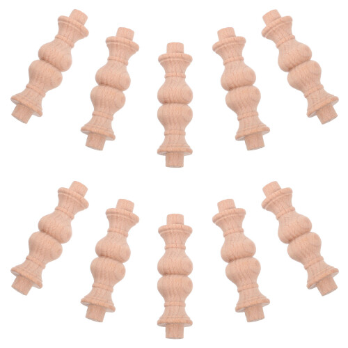 10Pcs Handgjord Träbaluster 63 Mm För Inredning Möbel Trappa